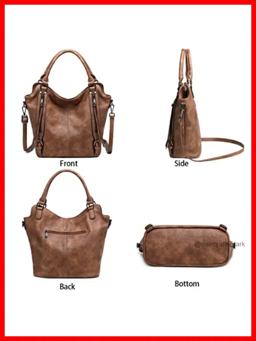 Hobo Bags for Women Faux Leather Shoulder Crossbody Purses Boho Handbag